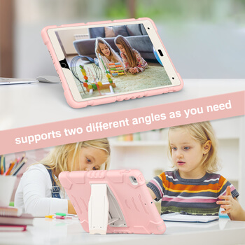 Extra odolný obal s držiakom pre Apple iPad 9.7" 2017 (5. generace) - svetlo ružový
