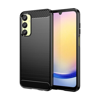 Ochranný silikónový obal karbón pre Samsung Galaxy A25 5G - čierny