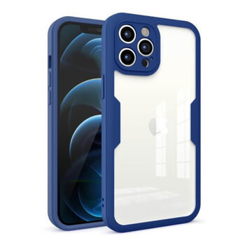 Ochranný 360 ° celotelový kryt pre Apple iPhone 14 Plus - tmavo modrý
