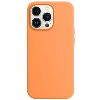 Magnetic Leather MagSafe kožený kryt pre Apple iPhone 13 - oranžový