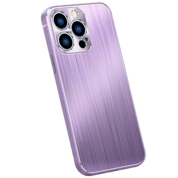 Odolný hliníkovo-silikónový obal pre Apple iPhone 13 - fialový
