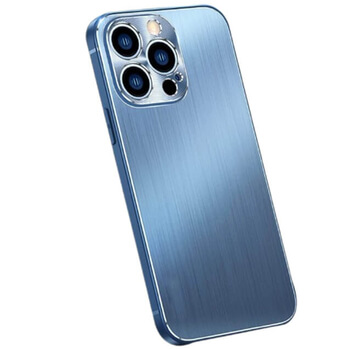Odolný hliníkovo-silikónový obal pre Apple iPhone 14 - modrý