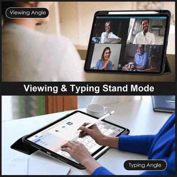 2v1 Smart flip cover+zadný silikónový ochranný obal s držiakom na pero pre Apple iPad Pro 11" 2024 (7. generace) - čierny