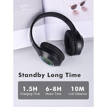 Bezdrôtové slúchadlá s BT cez hlavu - krémová