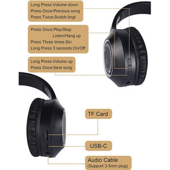 Bezdrôtové slúchadlá s BT cez hlavu - krémová