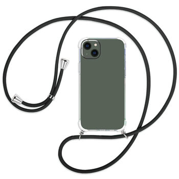 Priehľadný silikónový ochranný kryt so šnúrkou na krk pre Xiaomi Redmi Note 11 - čierna