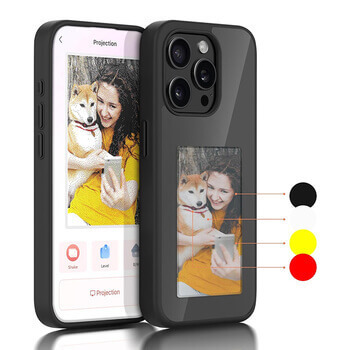 Prémiový kryt s atramentovým displejom pre Apple iPhone 15 - čierny