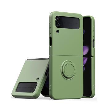 Silikónový ochranný obal s držiakom na prst Samsung Galaxy Z Flip6 5G F741B - svetlo zelený