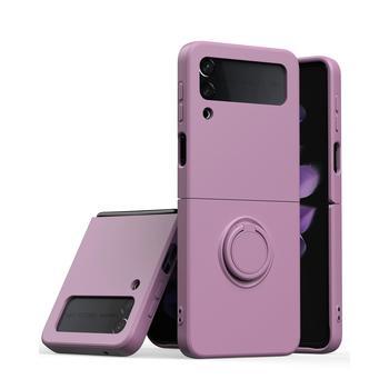 Silikónový ochranný obal s držiakom na prst Samsung Galaxy Z Flip6 5G F741B - fialový