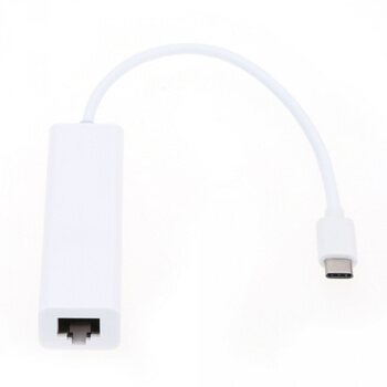 3v1 HUB rozbočovač USB-C 3x USB+port pre Ethernet RJ45 - biely