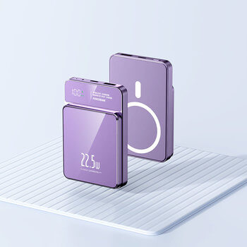 Powerbanka s Magsafe a displejom 10000 mAh - svetlo fialova