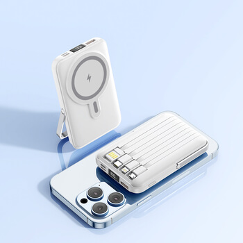 Multifunkční powerbanka s Magsafe 10000 mAh - biela