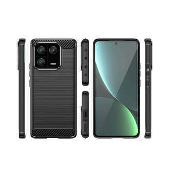 Ochranný silikónový obal karbón pre Xiaomi 14T Pro - čierny