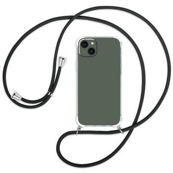 Priehľadný silikónový ochranný kryt so šnúrkou na krk pre Xiaomi 14T - čierna
