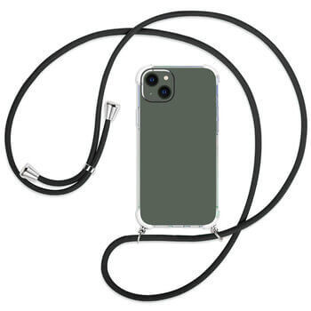 Priehľadný silikónový ochranný kryt so šnúrkou na krk pre Xiaomi 14T Pro - čierna