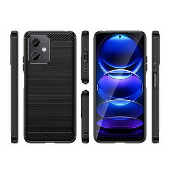 Ochranný silikónový obal karbón pre Xiaomi Poco X7 Pro - čierny