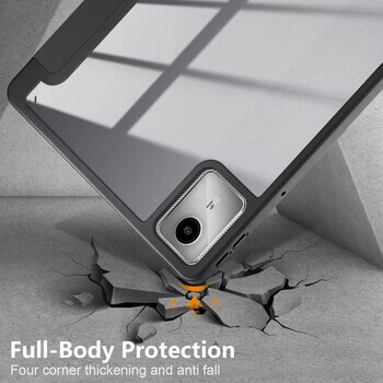2v1 Smart flip cover+zadný silikónový ochranný obal s držiakom na pero pre Lenovo Tab Plus 11.5" ZADX0049CZ - čierny