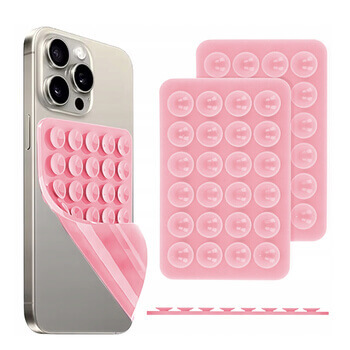 Silikónový držiak na telefón s prísavkami - svetlo ružový