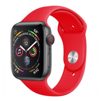 Silikónový remienok pre chytré hodinky Apple Watch SE 44 mm (2024) - červený