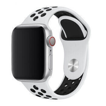 Sportovní silikonový řemínek pro chytré hodinky Apple Watch SE 44 mm (2024) - čierny