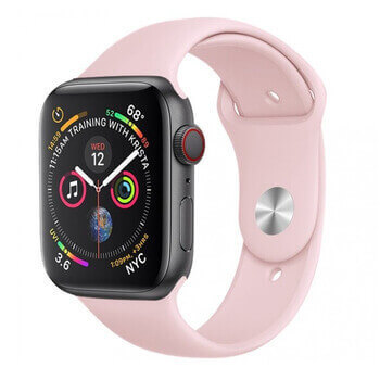 Silikónový remienok pre chytré hodinky Apple Watch SE 44 mm (2024) - svetlo ružový