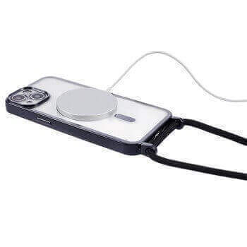 MagSafe silikónový kryt so šnúrkou pre Apple iPhone Air - čierny