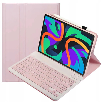 Puzdro s klávesnicou a držiakom na stylus pre Xiaomi Redmi Pad SE 8.7'' - svetlo ružové