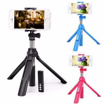 2v1 BEZDRÔTOVÁ Bluetooth Selfie tyč a TRIPOD statív s diaľkovým ovládačom - modrá