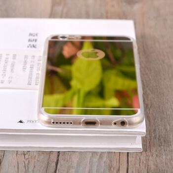 Silikónový zrkadlový ochranný obal pre Apple iPhone 6/6S - zlatý