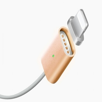 USB nabíjací kábel s magnetickou koncovkou Lightning pre Apple - zlatý