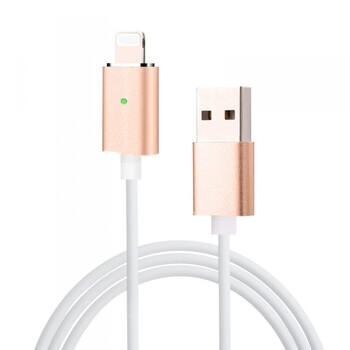 USB nabíjací kábel s magnetickou koncovkou Lightning pre Apple - zlatý