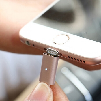 USB nabíjací kábel s magnetickou koncovkou Lightning pre Apple - zlatý