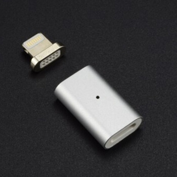 Magnetická nabíjací redukcia Lightning pre Apple iPhone, iPod, iPad strieborná