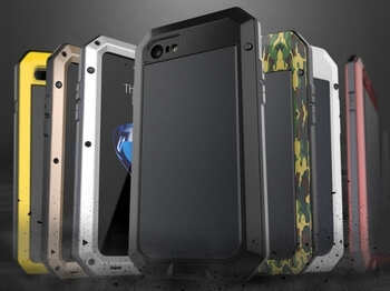 EXTRÉMNE odolný hliníkovo-silikónový obal pre Apple iPhone 7 - čierny