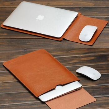 Ochranný kožený obal pre Apple Macbook Air 11" - hnedý