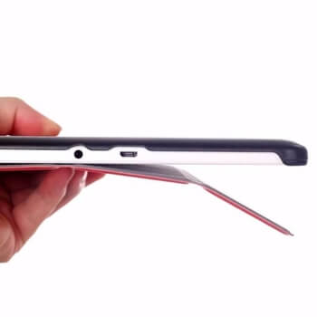 2v1 Smart flip cover + zadný plastový ochranný kryt pre Samsung Galaxy Tab E 9.6 - čierny