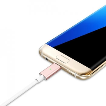 USB nabíjací kábel s magnetickou koncovkou Micro USB - zlatý