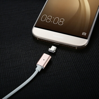USB nabíjací kábel s magnetickou koncovkou Micro USB - zlatý