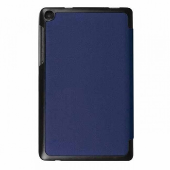 2v1 Smart flip cover + zadný plastový ochranný kryt pre Lenovo Tab3 7 LTE 730 - tmavo modrý