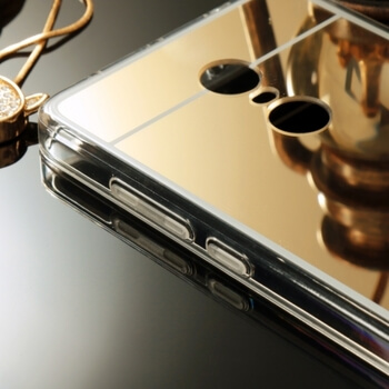 Silikónový zrkadlový ochranný obal pre Xiaomi Redmi Note 4 - zlatý