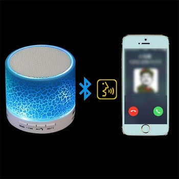 LED mini Bluetooth prenosný reproduktor - modrý