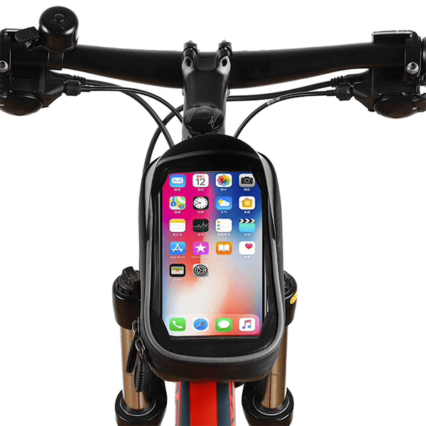 Držiak na bicykel pre mobilné telefóny s vreckom