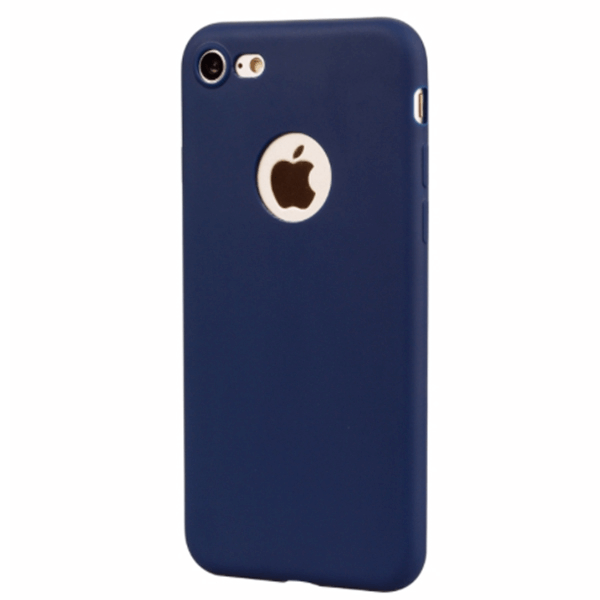SES Silikónový matný obal s výrezom pre Apple iPhone SE (2020) - tmavo modrý 7591