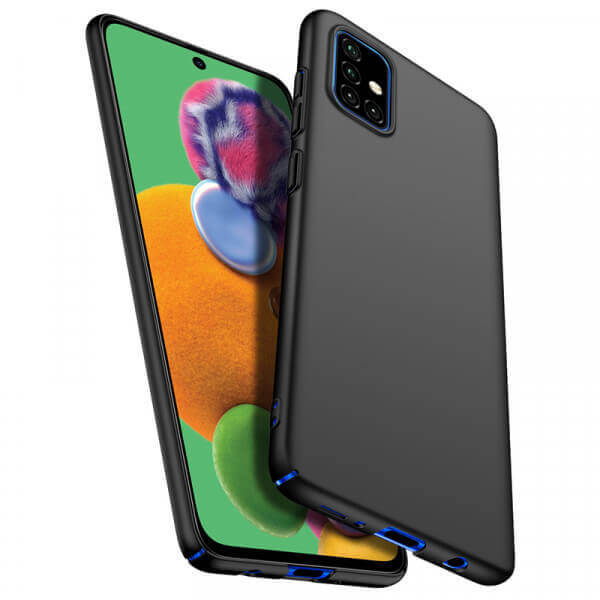 SES Ochranný plastový kryt pre Samsung Galaxy A52 A525F - čierny 8855
