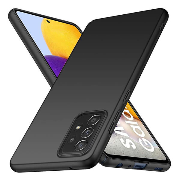 SES Ochranný plastový kryt pre Samsung Galaxy A72 A725F - čierny 8893