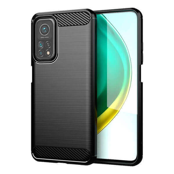 Ochranný silikónový obal karbón pre Xiaomi Redmi Note 10 Pro - čierny