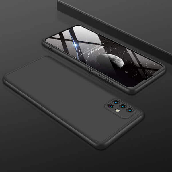 Ochranný 360 ° celotelový plastový kryt pre Xiaomi Redmi Note 10 5G - čierny
