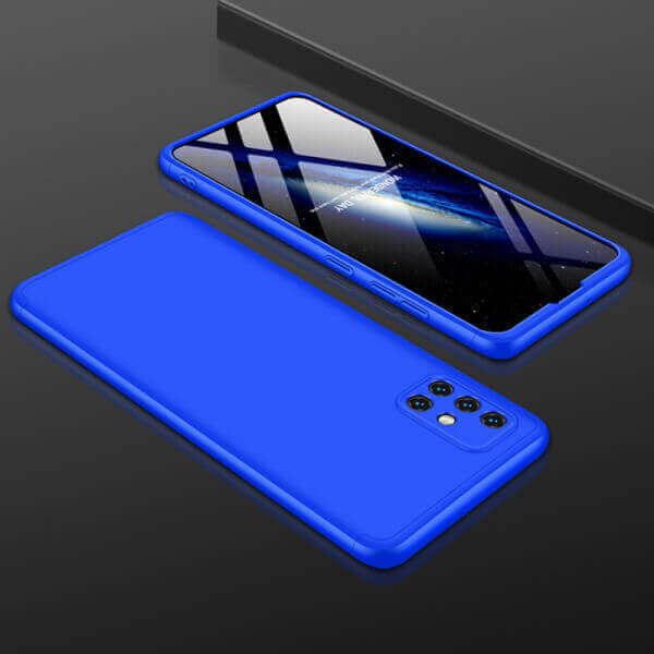 Ochranný 360 ° celotelový plastový kryt pre Xiaomi Redmi Note 10 5G - modrý