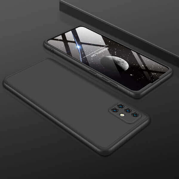 Ochranný 360 ° celotelový plastový kryt pre Samsung Galaxy A22 A226B 5G - čierny