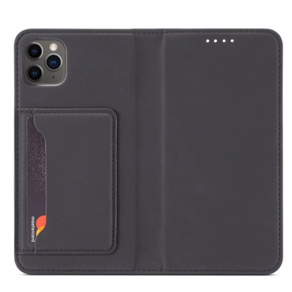 Magnetické flipové puzdro s priestorom na karty pre Apple iPhone 11 - čierne